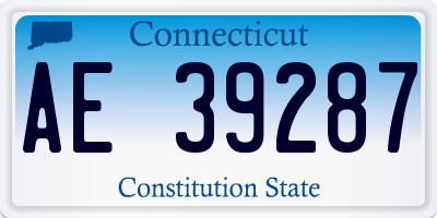 CT license plate AE39287