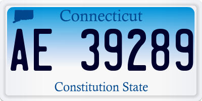 CT license plate AE39289