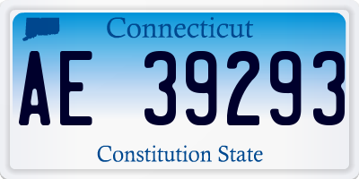 CT license plate AE39293