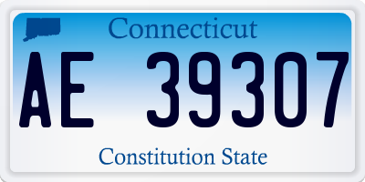 CT license plate AE39307