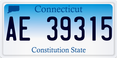 CT license plate AE39315
