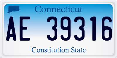 CT license plate AE39316