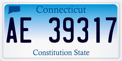 CT license plate AE39317