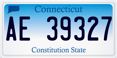 CT license plate AE39327