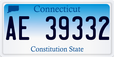 CT license plate AE39332