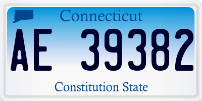 CT license plate AE39382