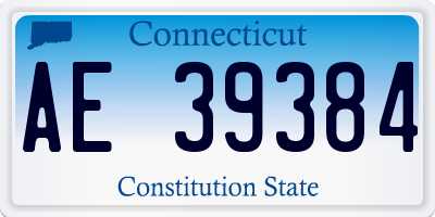 CT license plate AE39384