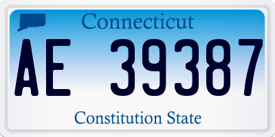 CT license plate AE39387