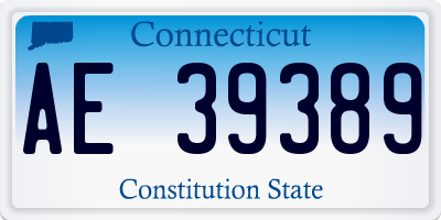 CT license plate AE39389