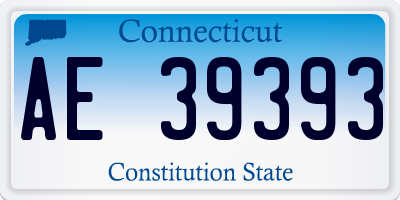 CT license plate AE39393