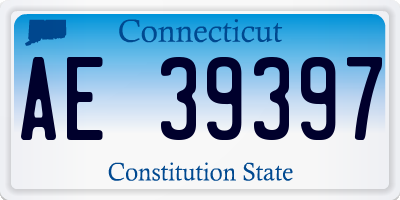 CT license plate AE39397
