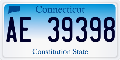 CT license plate AE39398