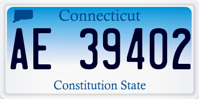 CT license plate AE39402