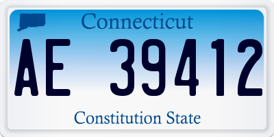 CT license plate AE39412