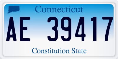 CT license plate AE39417