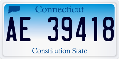 CT license plate AE39418