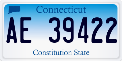CT license plate AE39422