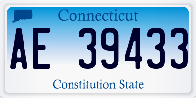 CT license plate AE39433