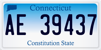 CT license plate AE39437