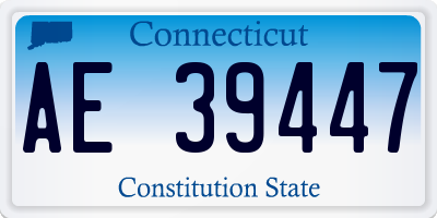 CT license plate AE39447