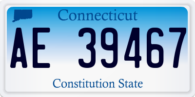 CT license plate AE39467