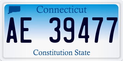 CT license plate AE39477