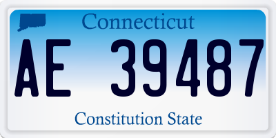 CT license plate AE39487