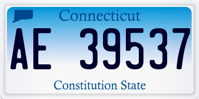 CT license plate AE39537