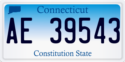 CT license plate AE39543