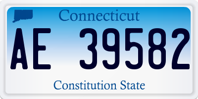 CT license plate AE39582