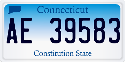 CT license plate AE39583