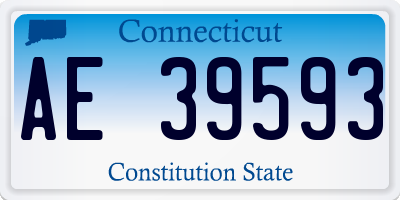 CT license plate AE39593