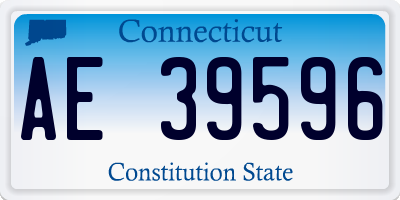 CT license plate AE39596