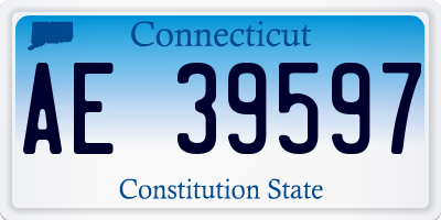 CT license plate AE39597