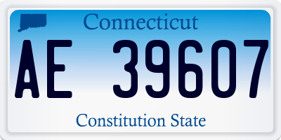 CT license plate AE39607
