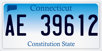 CT license plate AE39612