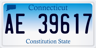 CT license plate AE39617
