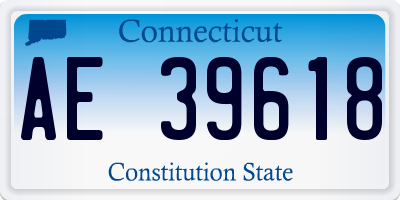 CT license plate AE39618