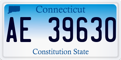 CT license plate AE39630