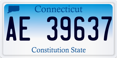 CT license plate AE39637