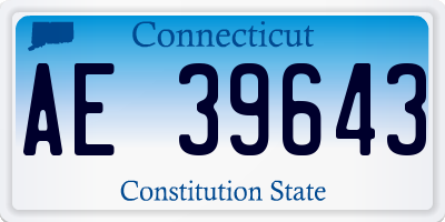 CT license plate AE39643