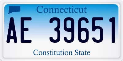 CT license plate AE39651