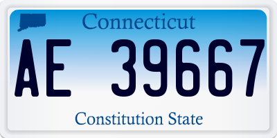 CT license plate AE39667
