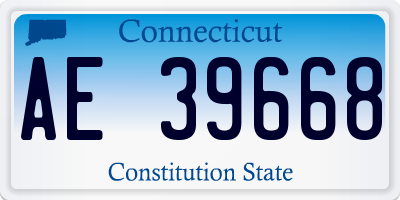 CT license plate AE39668