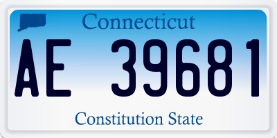 CT license plate AE39681