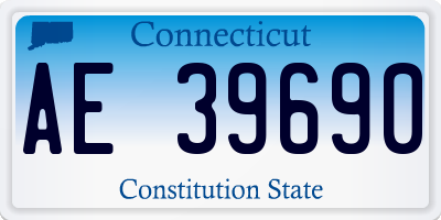 CT license plate AE39690