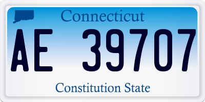 CT license plate AE39707