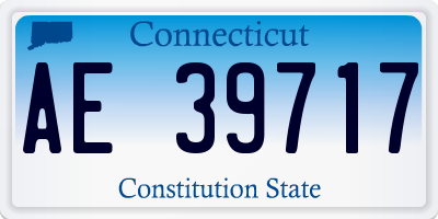 CT license plate AE39717