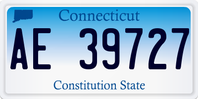 CT license plate AE39727
