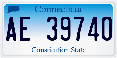 CT license plate AE39740
